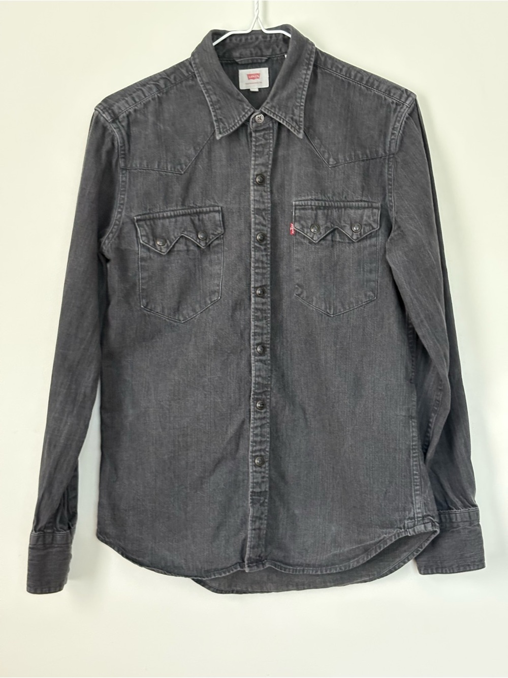 Levi’s Women’s S Washed Black Western Denim Snap Shirt